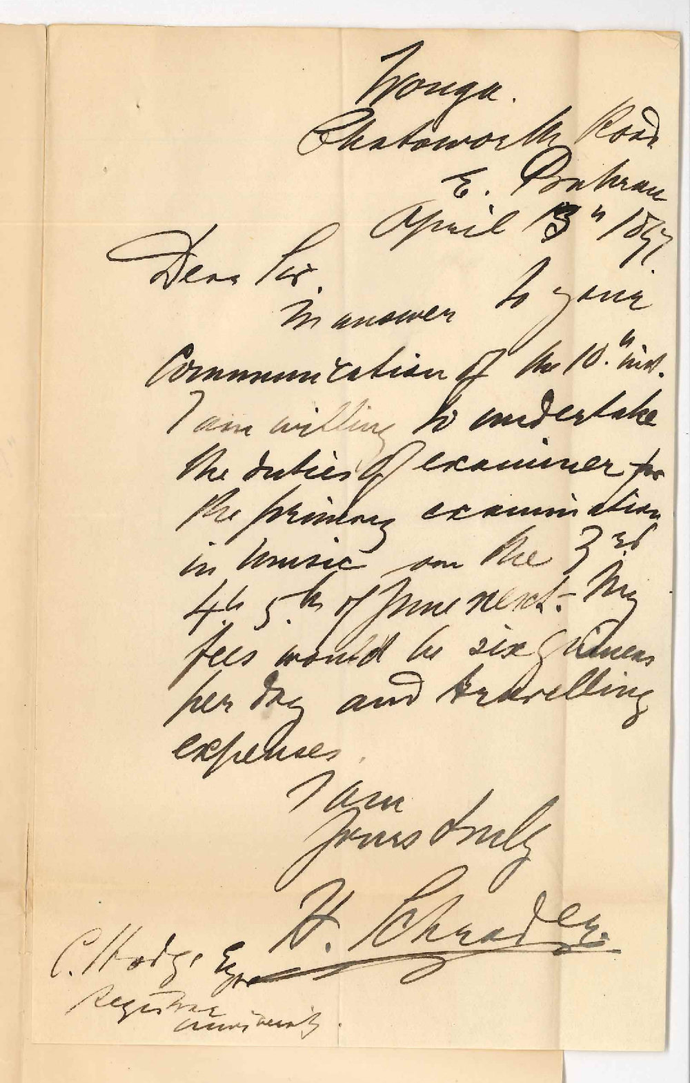 H Schrader - Wonga Chatsworth Road East Prahran - Re conducting the Primary Examination