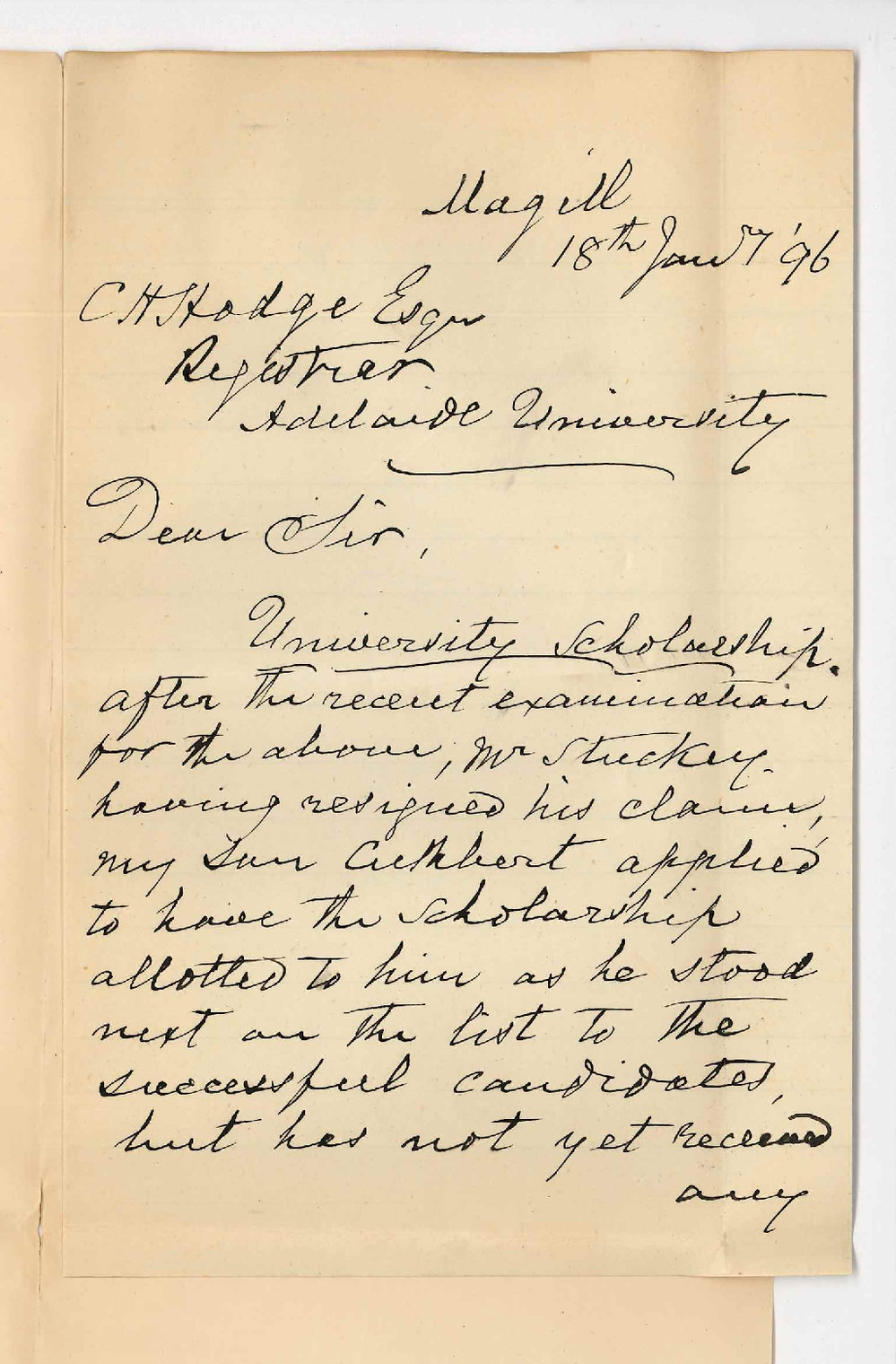 James Lillywhite - Re University Scholarship