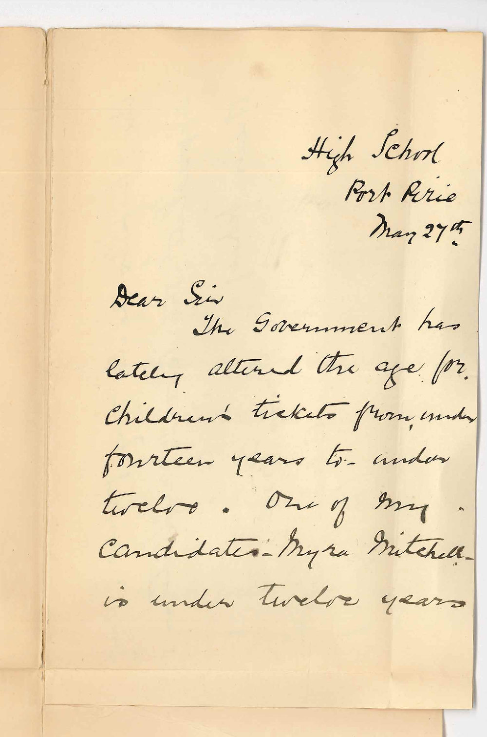 Miss Bessie Scott - High School - Port Pirie - Re Primary Exam
