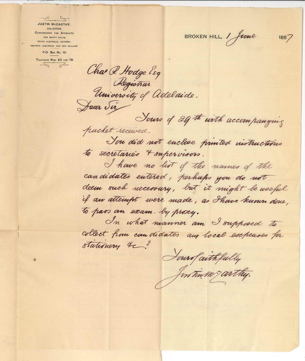 Justin McCarthy - Broken Hill - Re Primary Exam