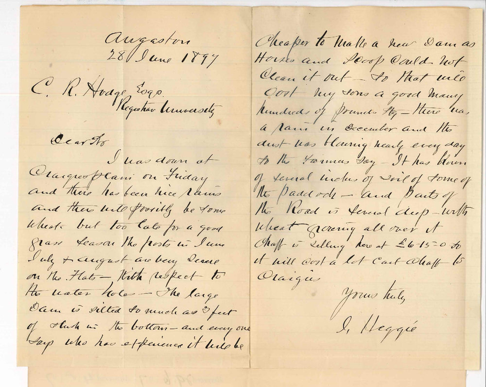 James Heggie - Angaston - Regarding Land at Craigies Plain