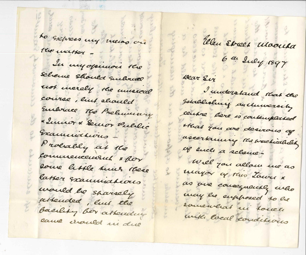 H W Uffindell - Moonta - Re Examinations at Moonta