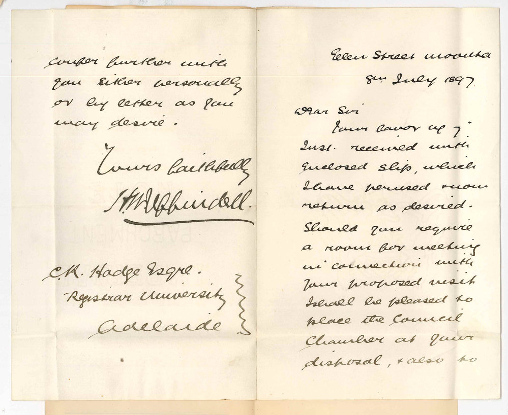 H W Uffindell - Moonta - Re Exam Centre at Moonta