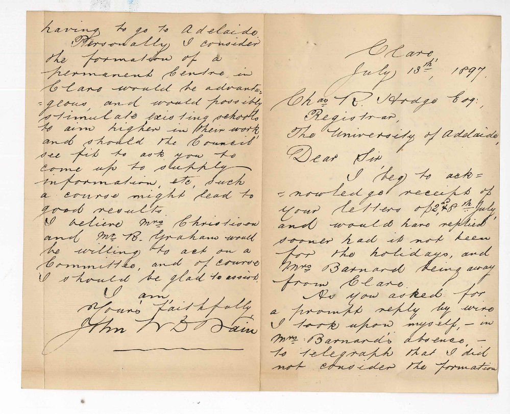 Dr John William Devereux Bain - Clare - Re Examination Centre at Clare