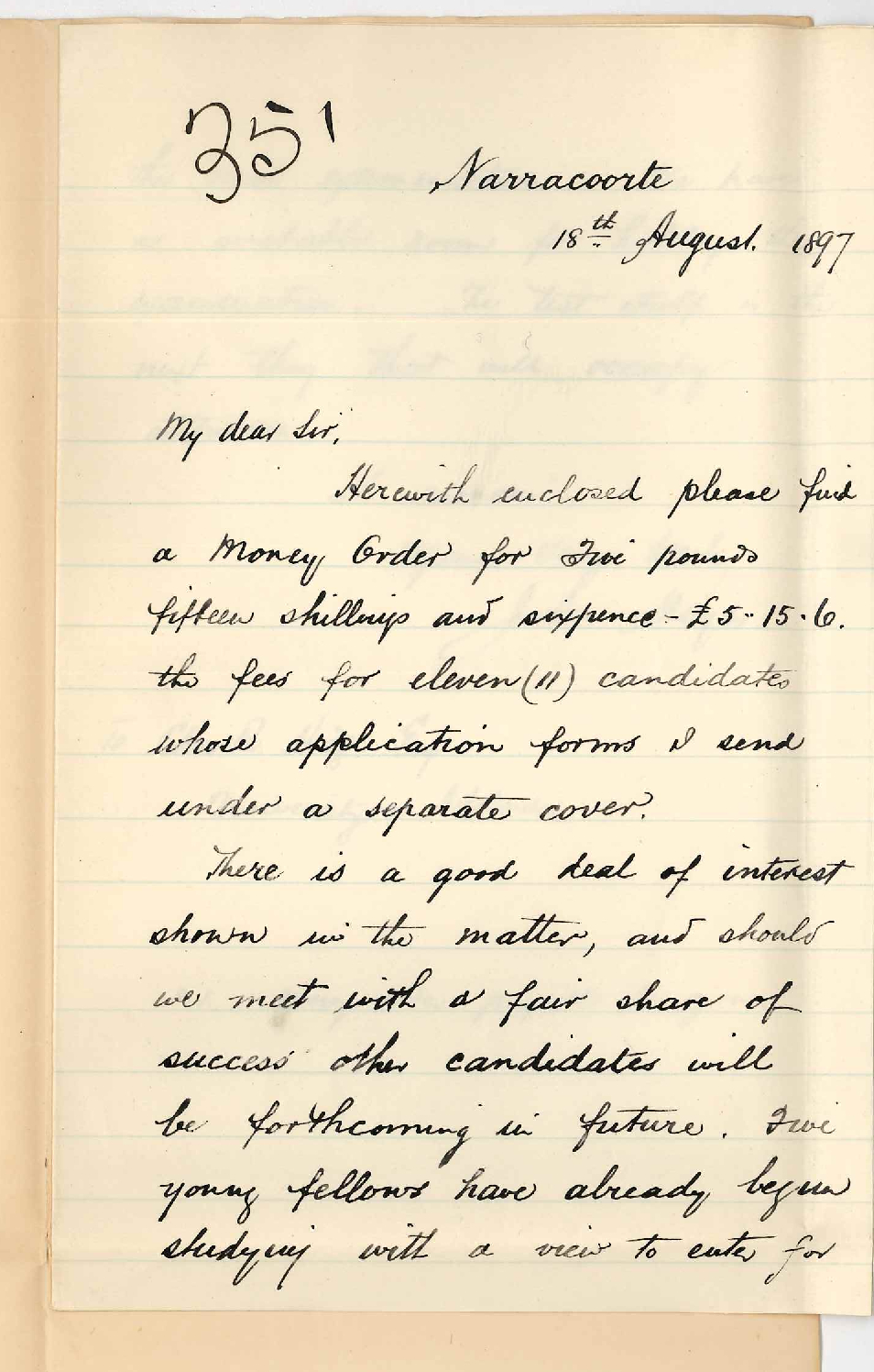John Moyes - Narracoorte - Regarding Preliminary Exam at Narracoorte