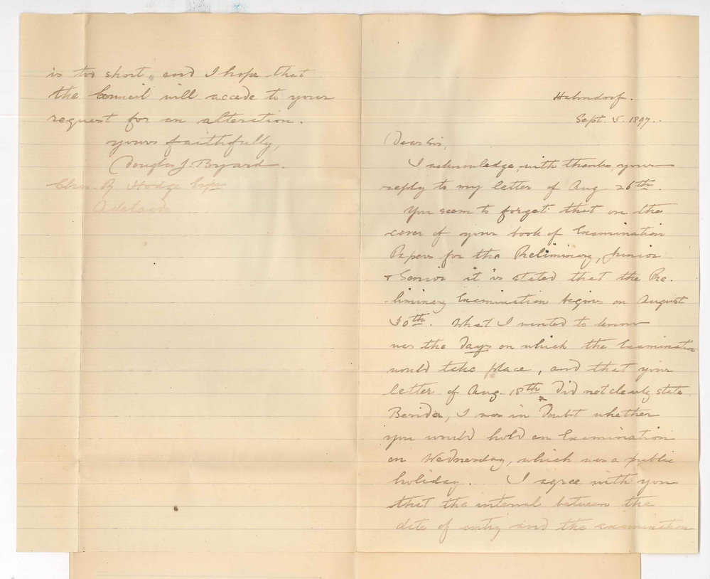 Douglas John Byard - Hahndorf College - Preliminary Exam