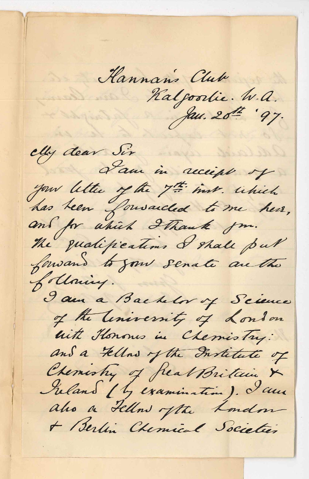 Ernest J Parry - Re granting Degree of DSc