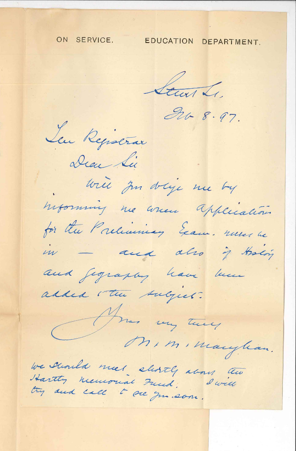M M Maughan - Sturt Street - Particulars and entry forms for Preliminary