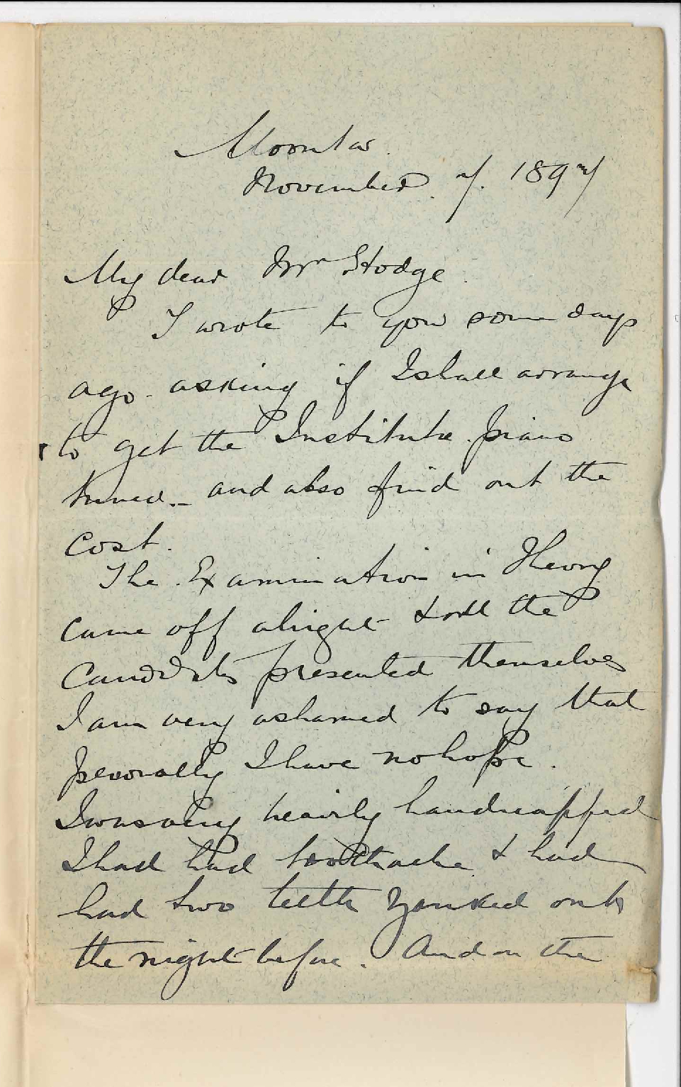 J H G Drummond - Moonta - Theory Exam