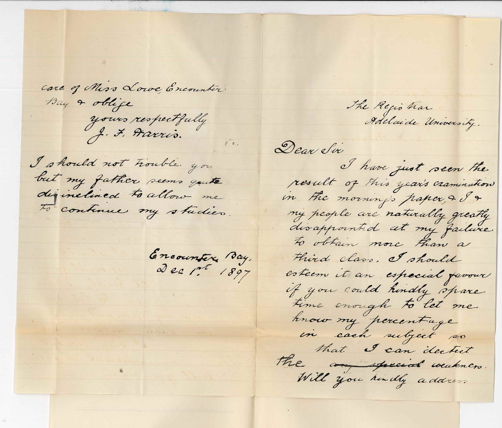 James Frederick Harris - Encounter Bay - Asking cause of failure to obtain more than Third Class MB Course