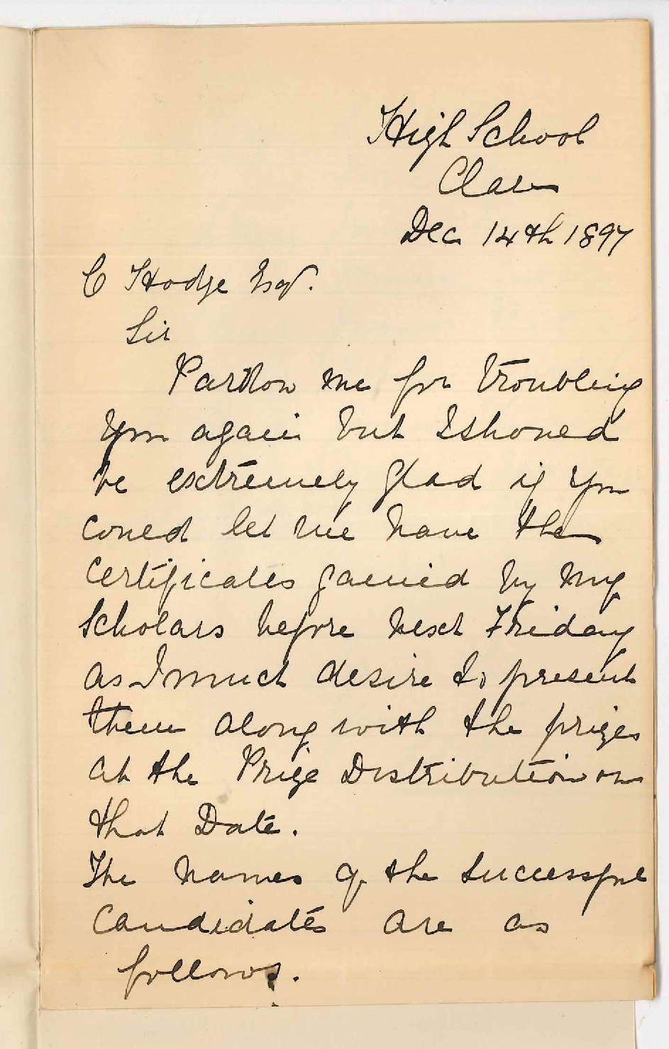 Frances E Barnard - Clare - Request for Certificates Music Theory Practice