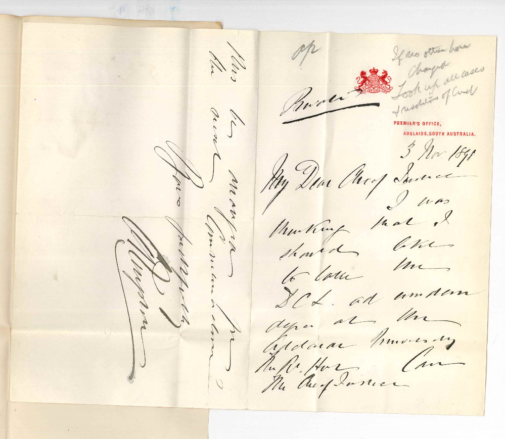 The Right Hon Charles Cameron Kingston - Request for Admission ad eundem gradum