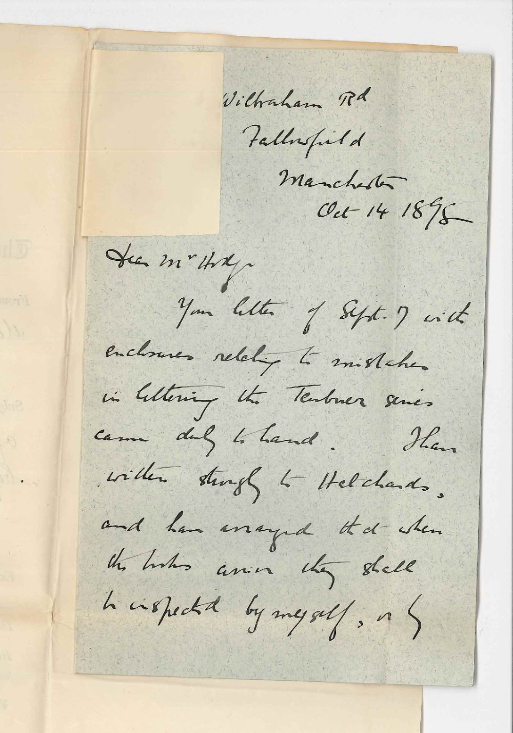 Professor Horace Lamb - Manchester - England - Lettering of Teubner Classics by Messrs Hatchards