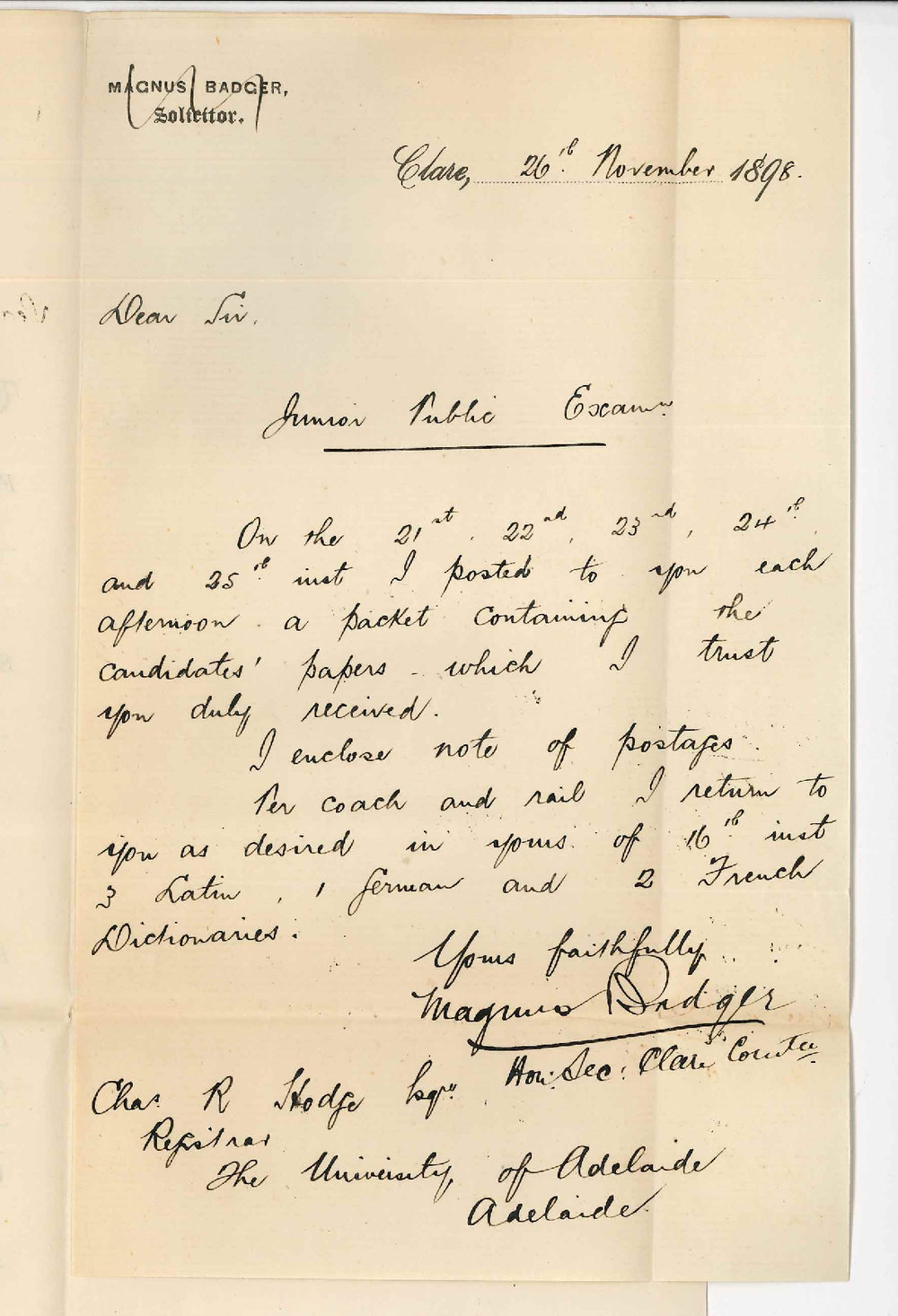 Magnus Badger - Clare - Junior Public Examination