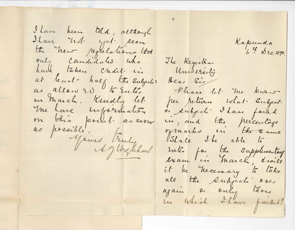 A J Urquhart - Kapunda - Failure in Medical Examination