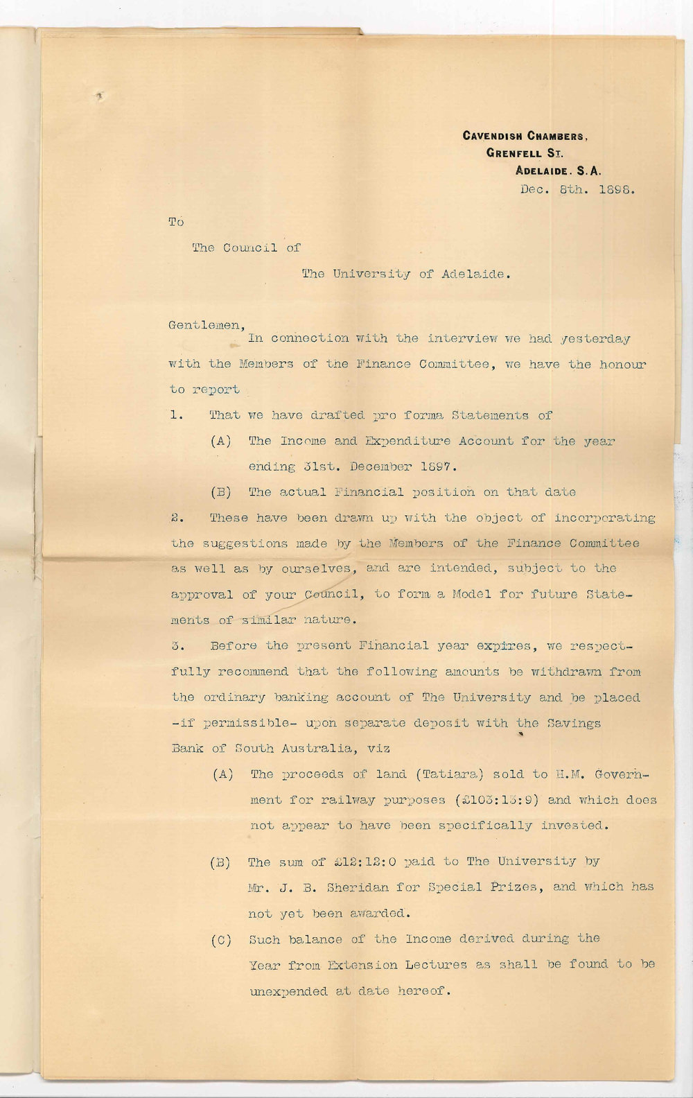 J Edwin Thomas and Andrew S Neill - Concerning Balance Sheet