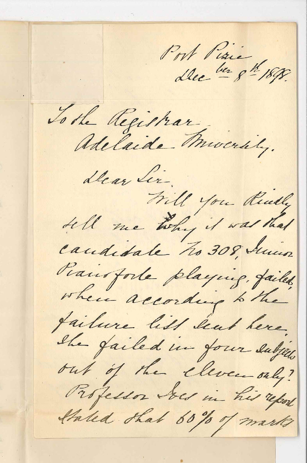 Mrs Florence Cairns - Port Pirie - Re Music Examinations