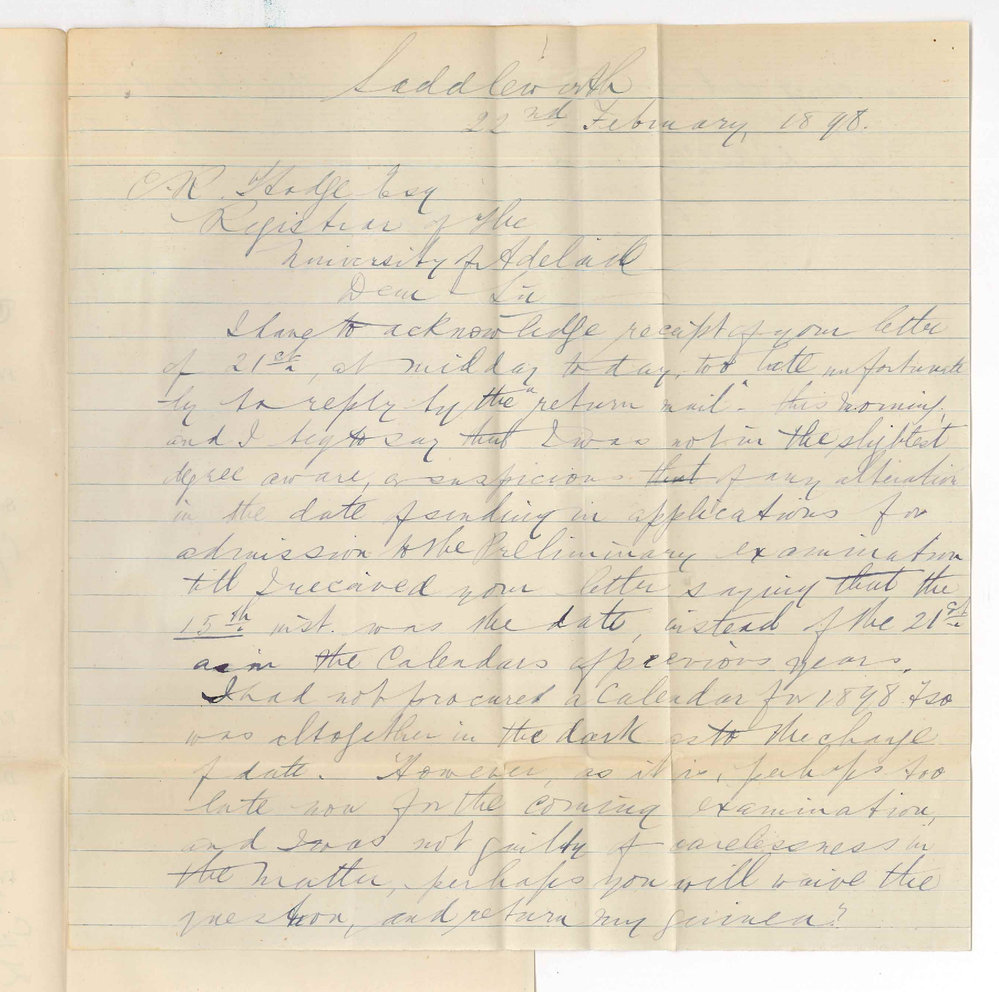 D H Adams - Saddleworth - Concerning last day of entry for Preliminary