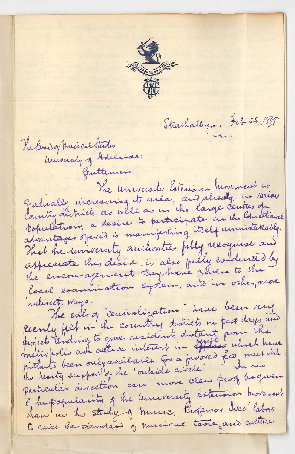 J W Elliott - Strathalbyn - Extension of Teaching Conservatorium