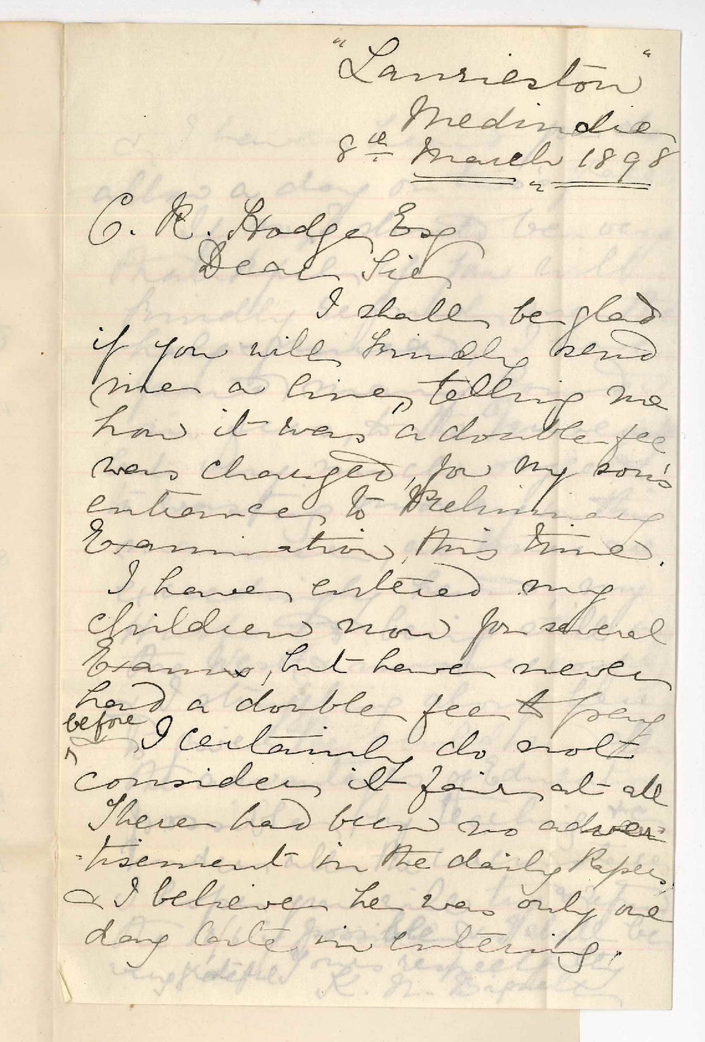 Mrs K N Bignell - Medindie - Asking for late fee to be refunded Preliminary