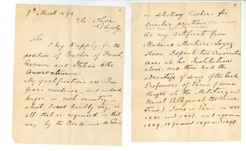 Miss Amanda Wright - Glenelg - Teacher of French German and Italian in the Conservatorium