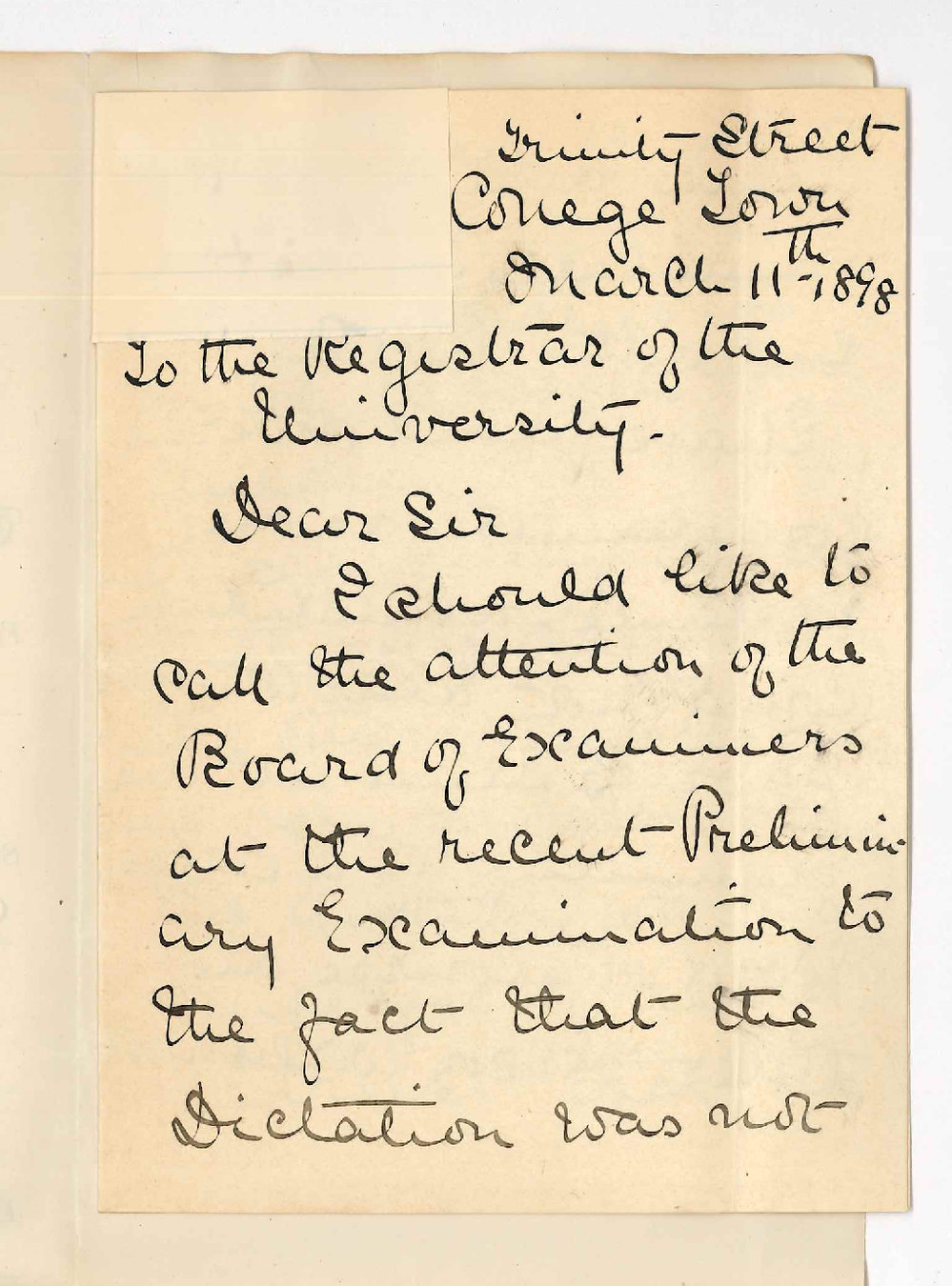 Miss Florence Kay - College Town - Complaining about Dictation at Preliminary Exam