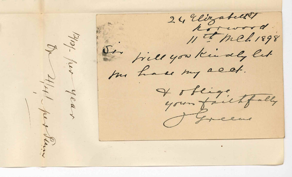 Miss J Greene - Norwood - Request for Account