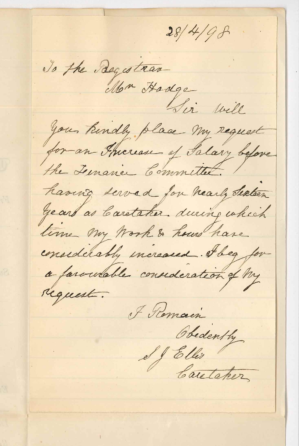 S Ellis - University - Increase of wages