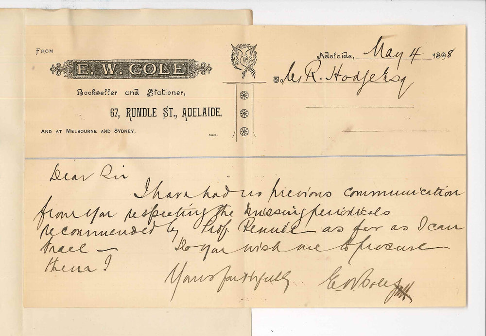 Cole and Company - Adelaide - Missing Periodicals