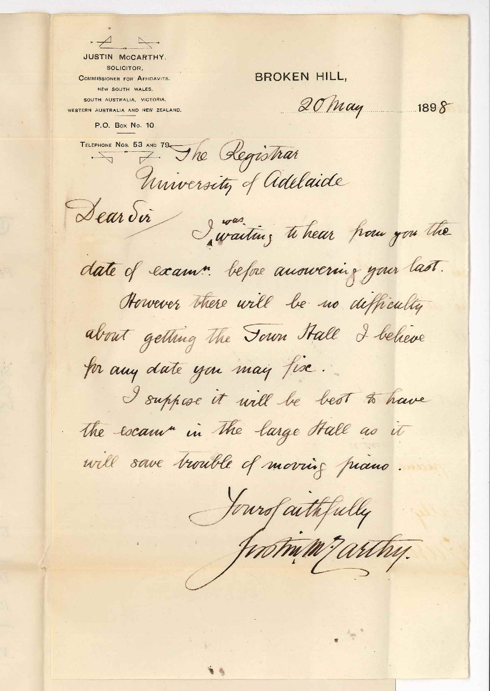 Justin McCarthy - Broken Hill - Primary Exam