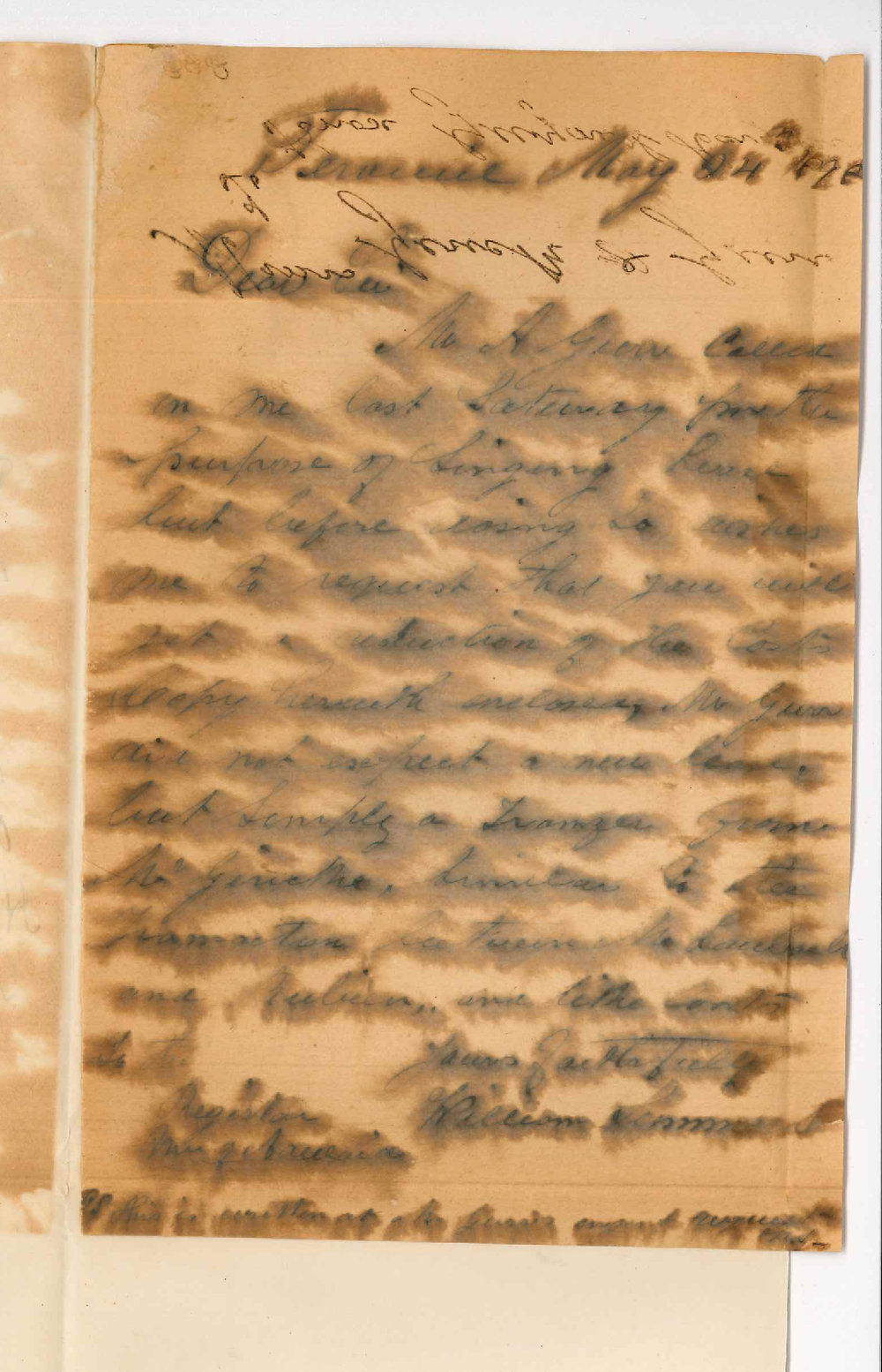 William Summers - Terowie - Asking for reduction of Messrs Knox Gwynne and Hargraves charges to Gericke and Gurr for lease