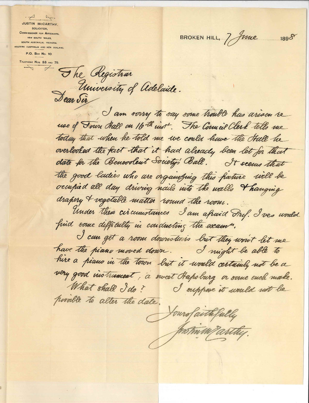 Justin McCarthy - Broken Hill - Room for the Primary Exam at Broken Hill