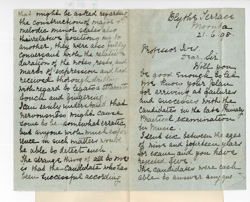 Mrs E G Wilkinson - Moonta - Concerning the Primary Examination