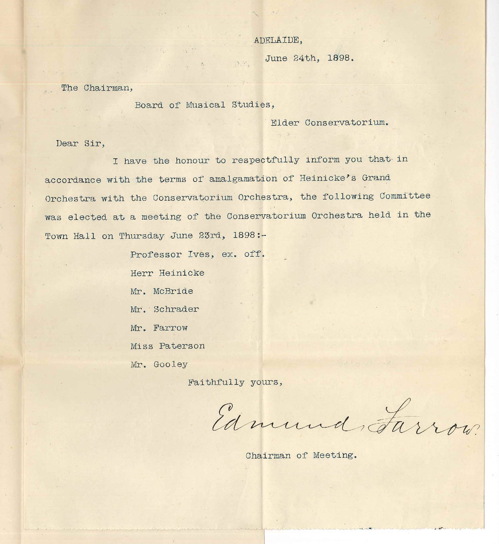 Edmund Farrow - Conservatorium Orchestra Committee