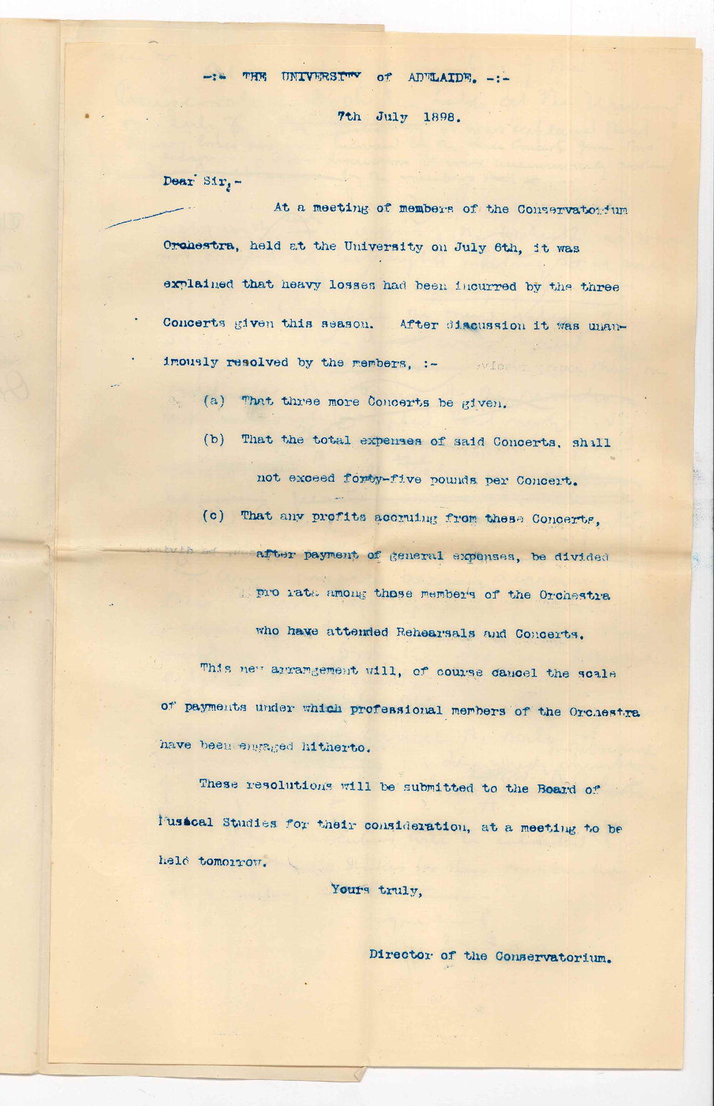 Professor Joshua Ives - Resolutions of the Orchestral Meeting