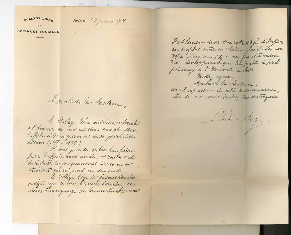 Dick May - College Libre Des Sciences Sociales - Paris