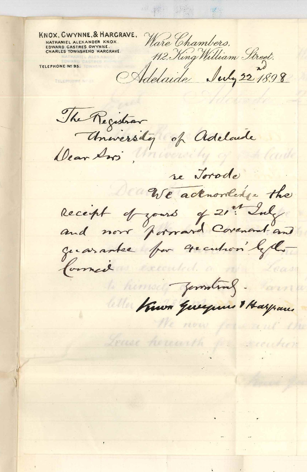 Knox Gwynne and Hargrave - Torode and Gericke and Gurr and John White