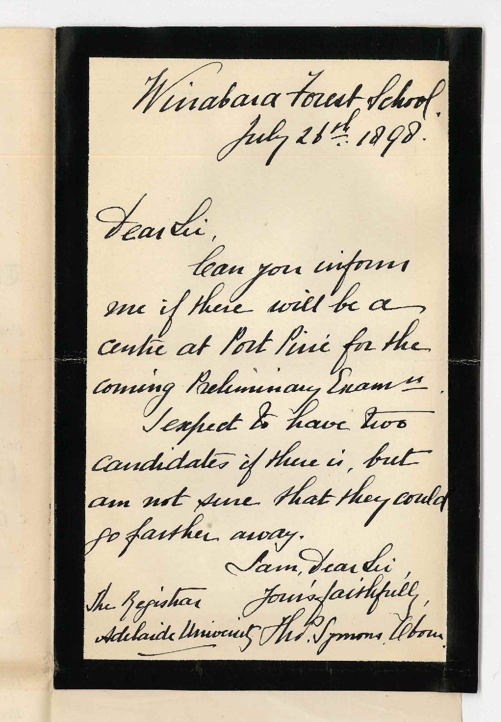 Thomas Symons Oborn - Wirrabara - Will there be a Preliminary Exam at Port Pirie