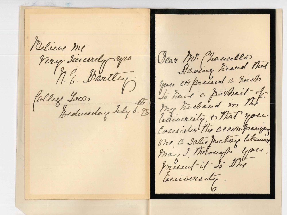 Mrs N E Hartley - Presenting Portrait of late Mr J A Hartley