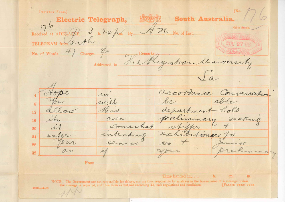 Cyril Jackson BA - Inspector General of Schools - Examinations in Perth