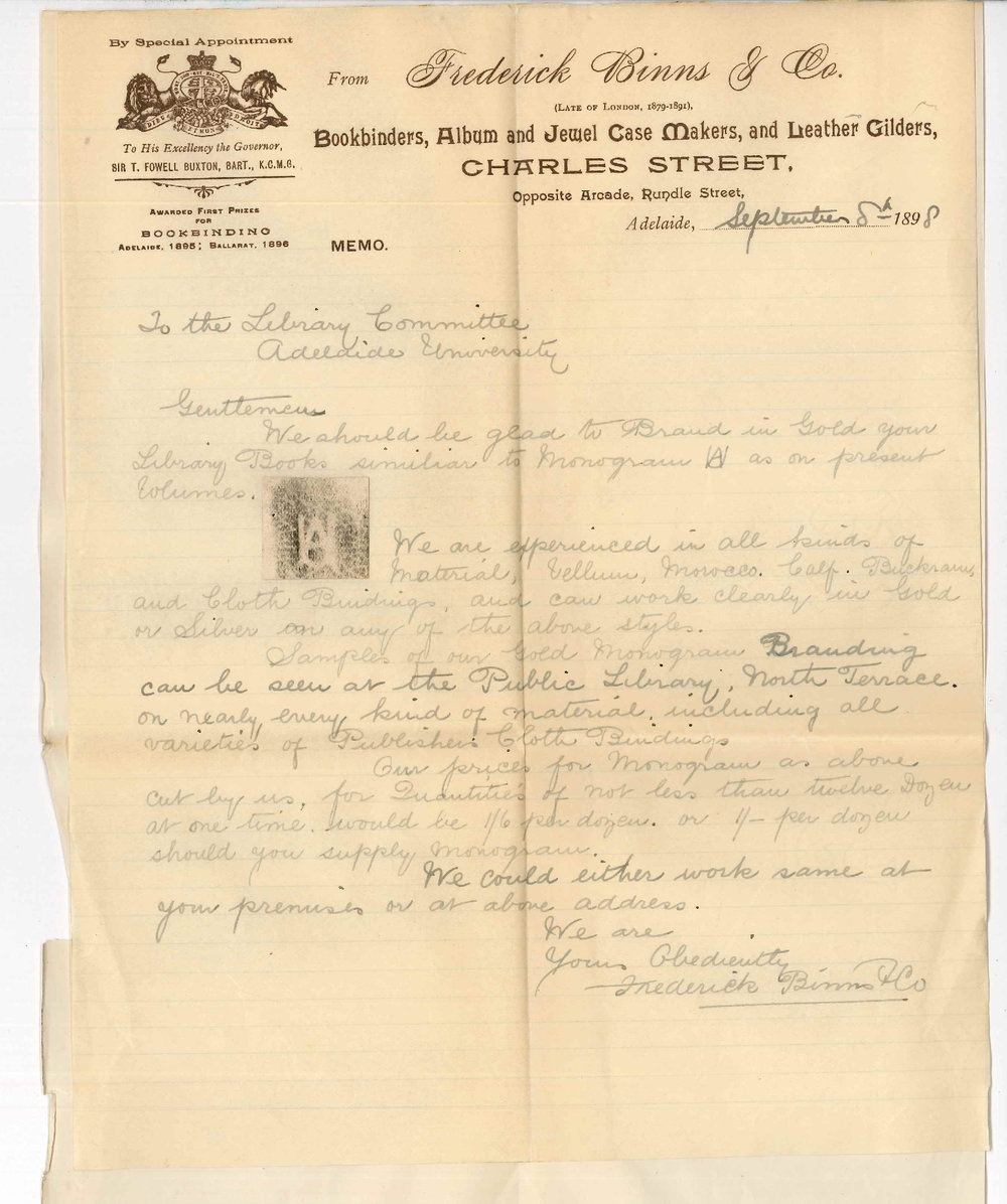 F Binns and Company - Adelaide - Re branding Library Books