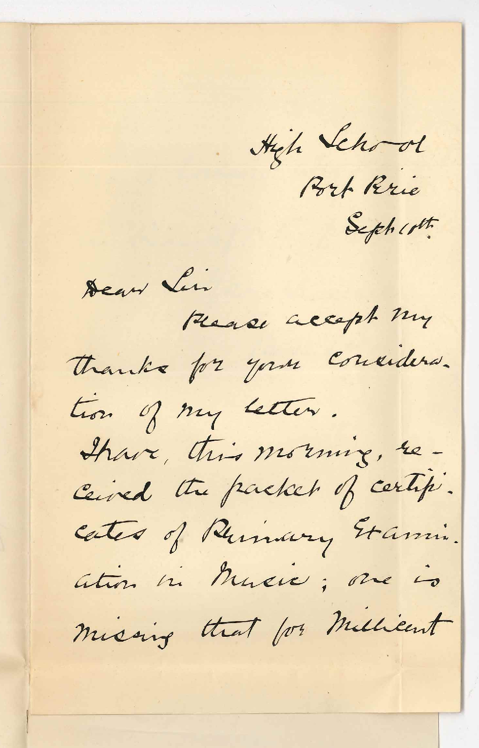 Miss Bessie Scott - Port Pirie - Acknowledging Certificates Also asking for one for Miss Millicent Maud Wilson