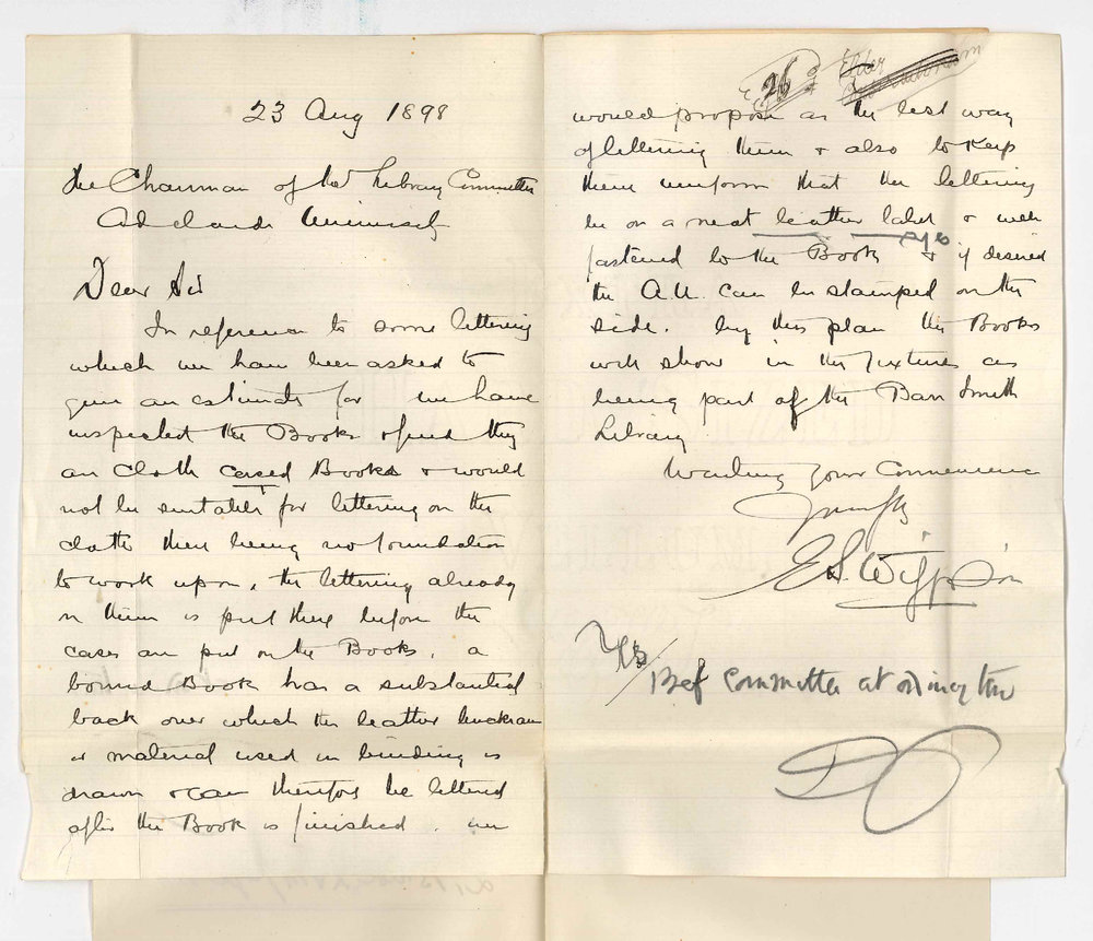 E S Wigg and Son - Adelaide - Re lettering of Books