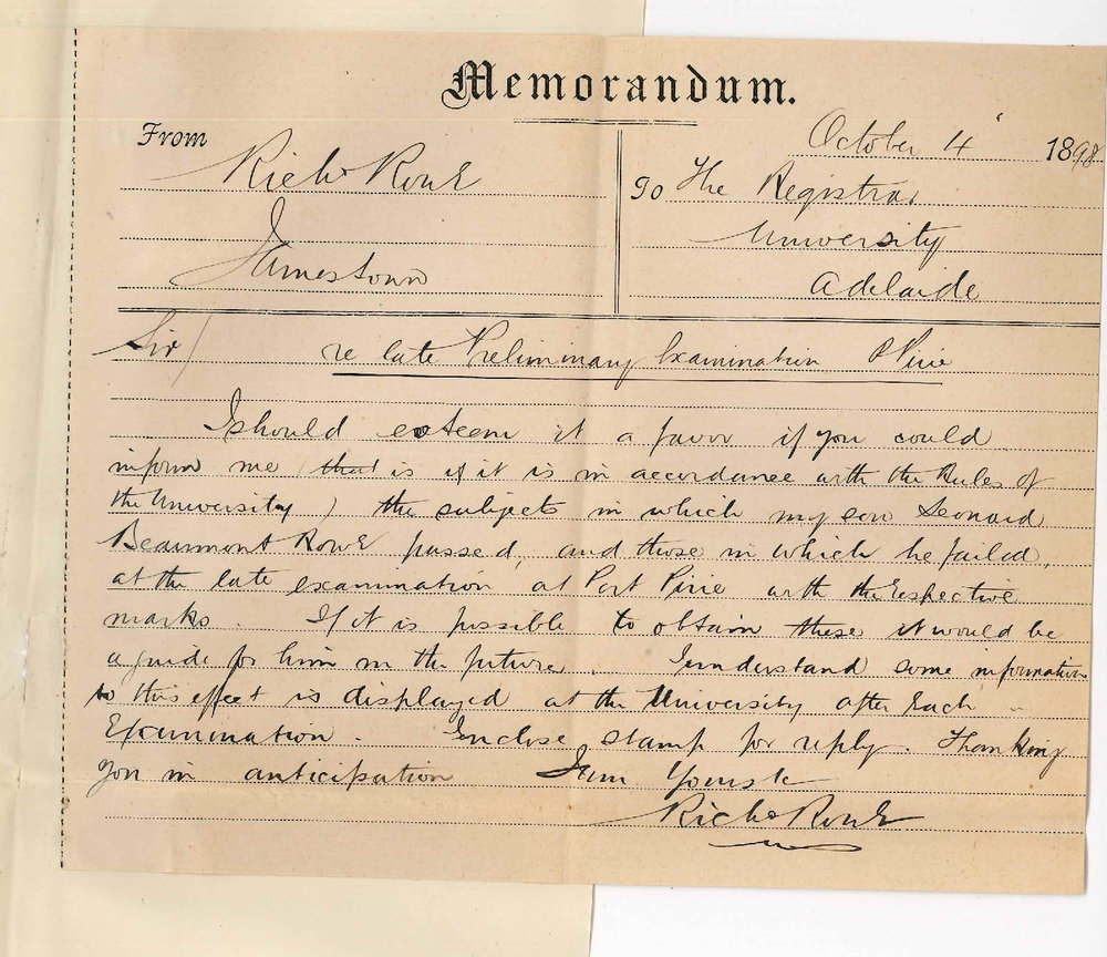 Rick Rowe - Jamestown - Concerning failure of Leonard Beaumont Rowe