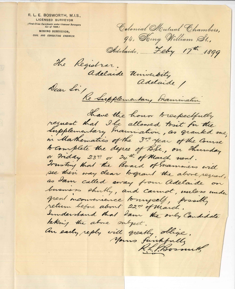 R L E Bosworth - 94 King William Street - Supplementary Examination