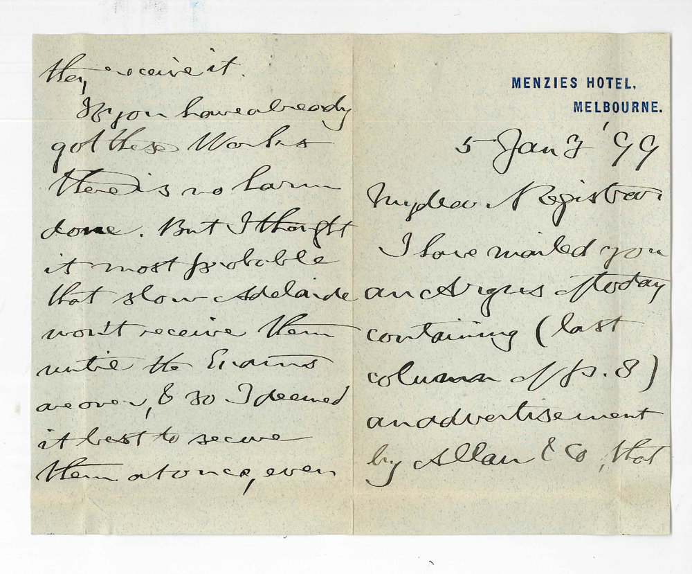 Dr William Barlow - Melbourne - Advising purchase of Works for Piano for use at Examinations in connection with Associated Board Exams
