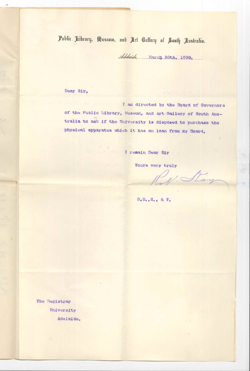 Robert Kay - Public Library - Purchase of Physical Apparatus