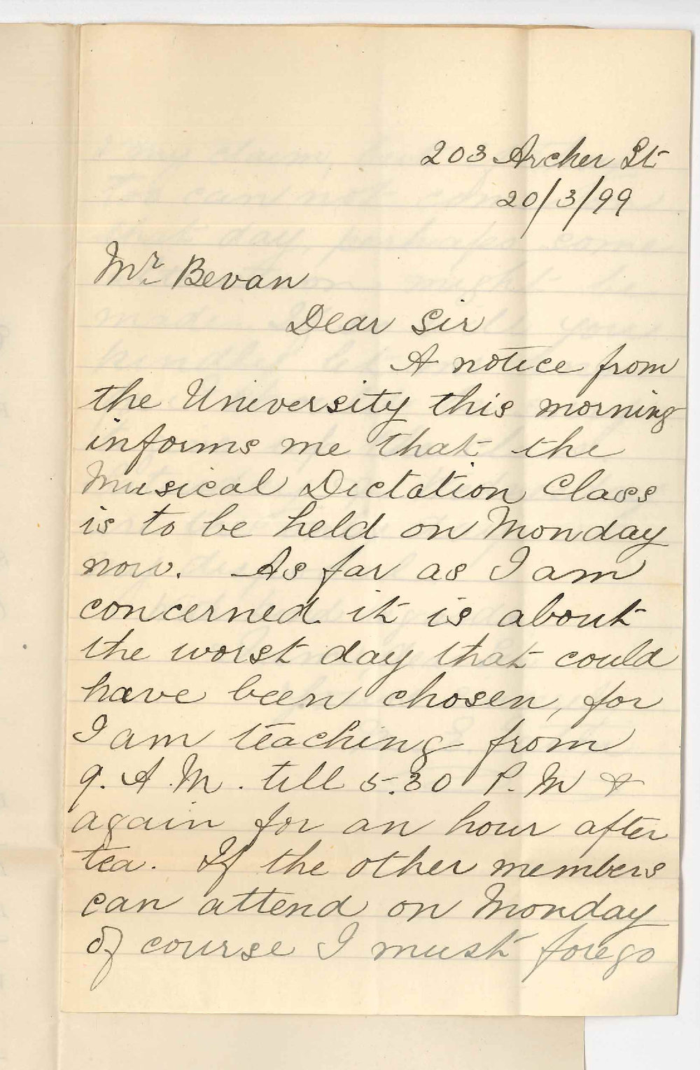 Miss M E Eaton - North Adelaide - Lessons at Conservatorium