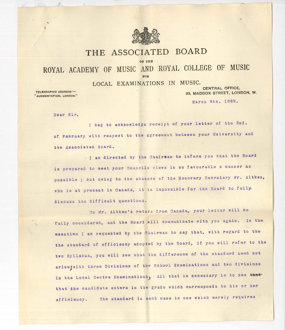 F C Y Smith - The Associated Board of the Royal Academy of Music and Royal College of Music - London - Concerning Public Examinations in Music