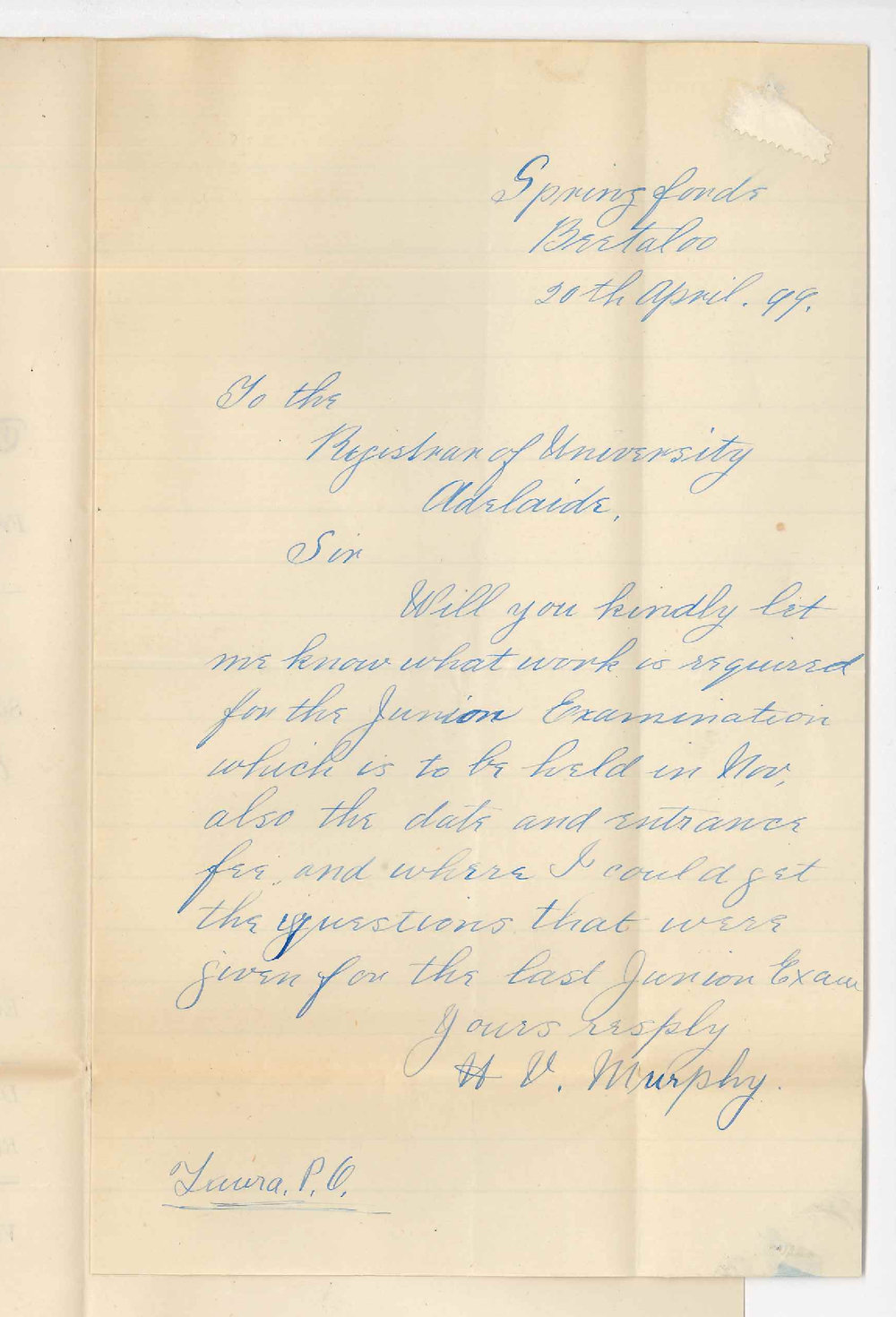 H V Murphy - Beetaloo Valley - Enquiring on Junior Public Examination